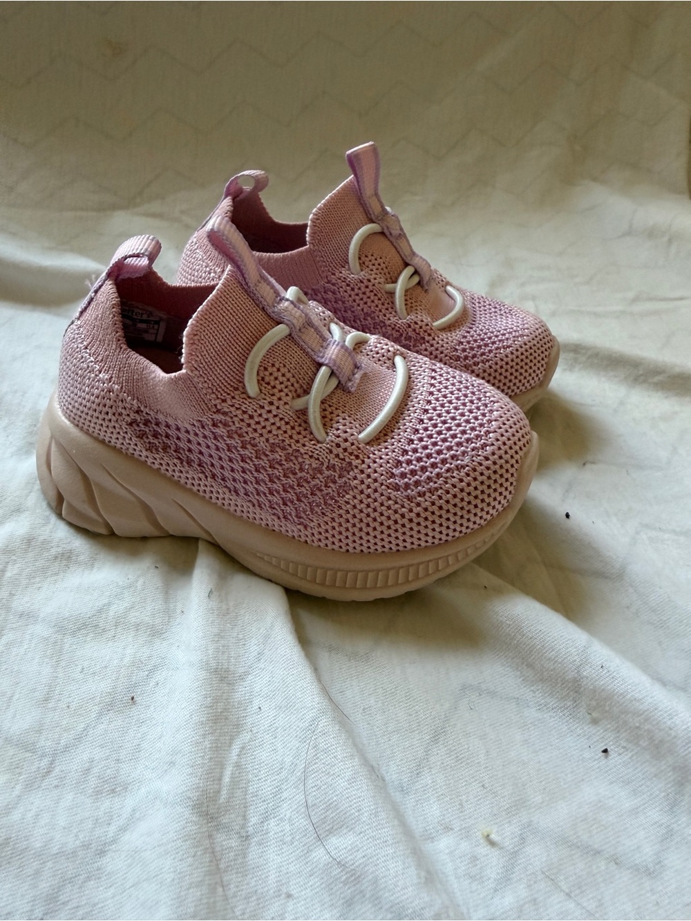 Carter's Light Pink Knit Slip-On Sneakers for Kids